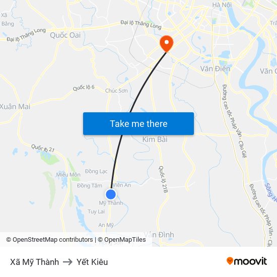 Xã Mỹ Thành to Yết Kiêu map