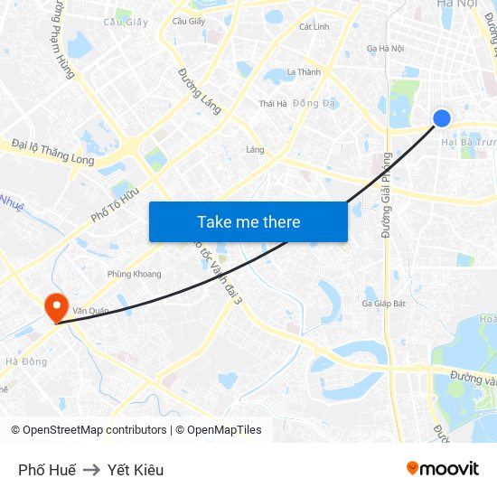 Phố Huế to Yết Kiêu map