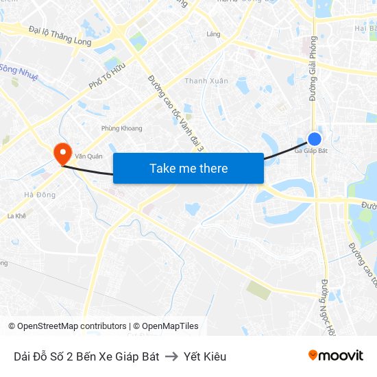 Dải Đỗ Số 2 Bến Xe Giáp Bát to Yết Kiêu map