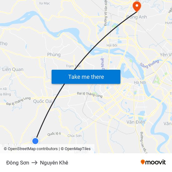 Đông Sơn to Nguyên Khê map