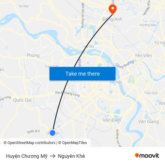 Huyện Chương Mỹ to Nguyên Khê map