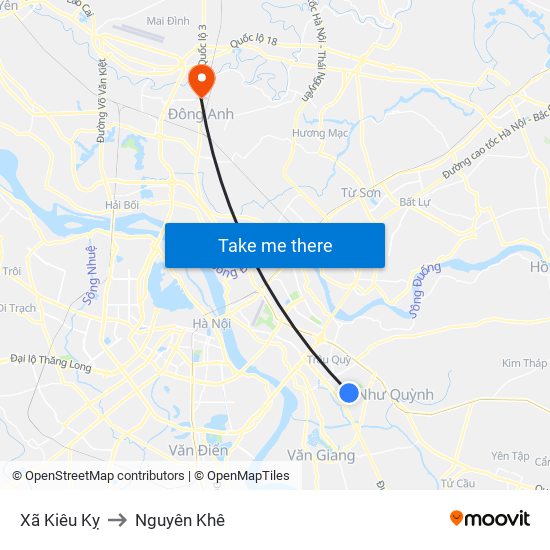 Xã Kiêu Kỵ to Nguyên Khê map