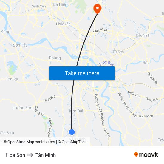 Hoa Sơn to Tân Minh map