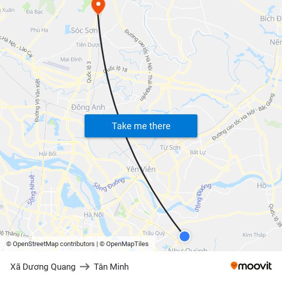 Xã Dương Quang to Tân Minh map