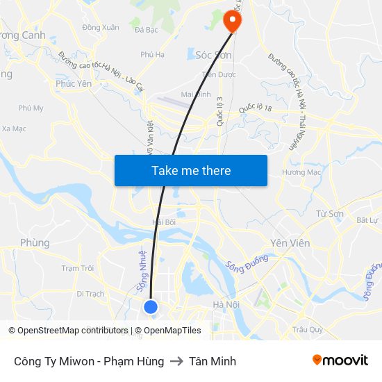 Bệnh Viện Đa Khoa Y Học Cổ Truyền - 6 Phạm Hùng to Tân Minh map