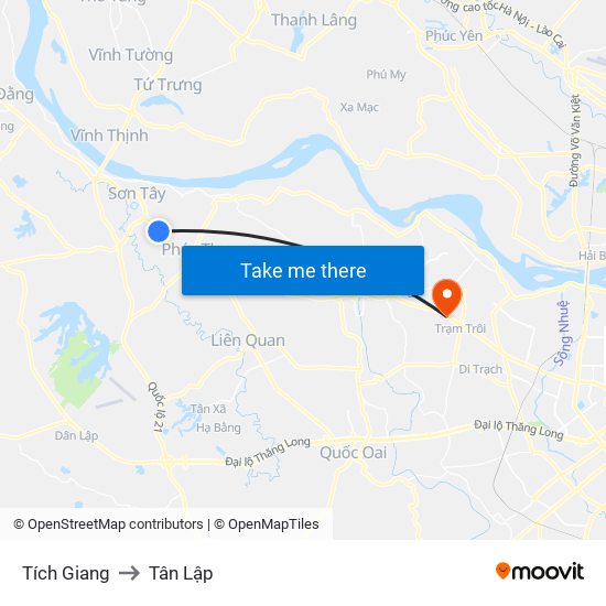 Tích Giang to Tân Lập map