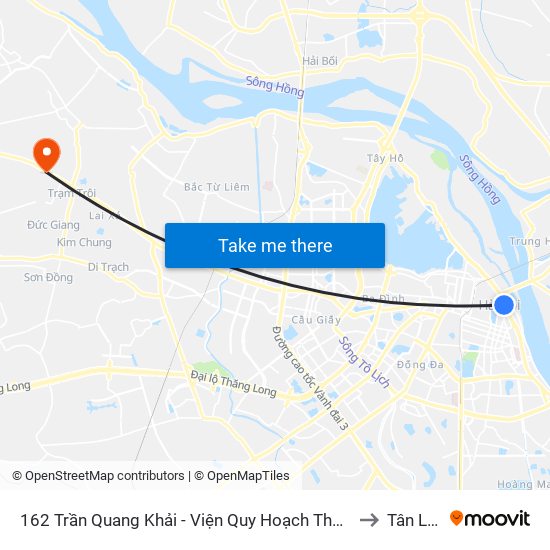 162 Trần Quang Khải - Viện Quy Hoạch Thủy Lợi to Tân Lập map