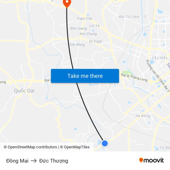 Đồng Mai to Đức Thượng map