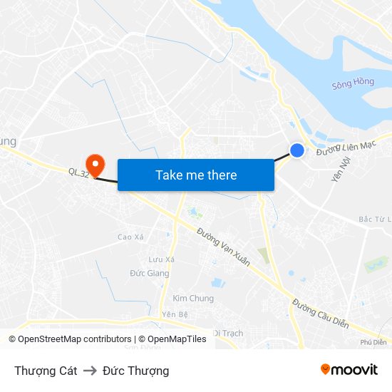 Thượng Cát to Đức Thượng map