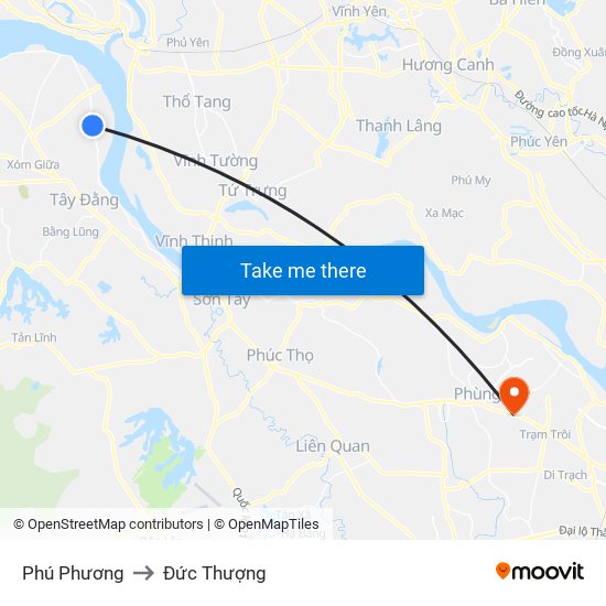 Phú Phương to Đức Thượng map