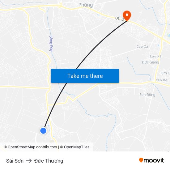 Sài Sơn to Đức Thượng map