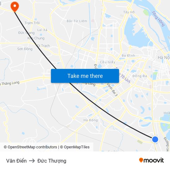 Văn Điển to Đức Thượng map