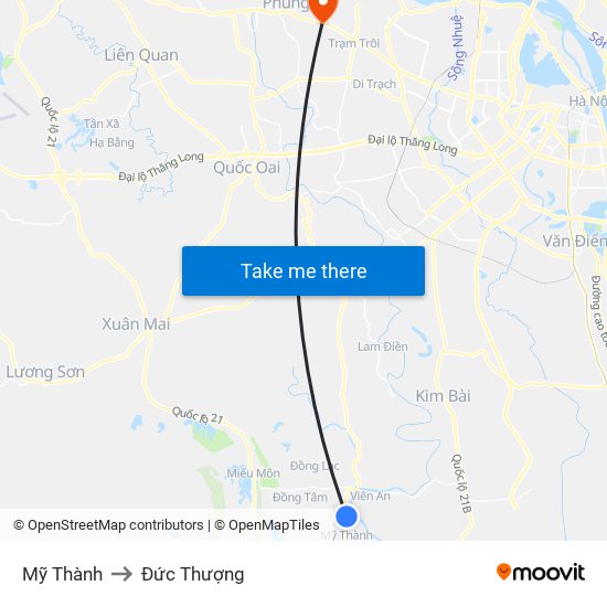 Mỹ Thành to Đức Thượng map