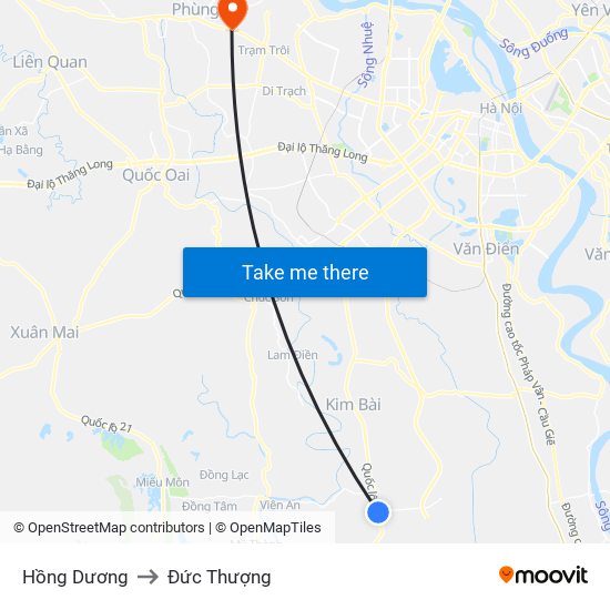 Hồng Dương to Đức Thượng map