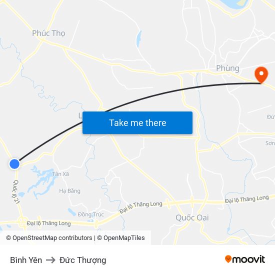 Bình Yên to Đức Thượng map