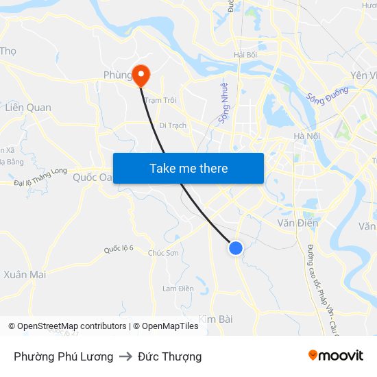 Phường Phú Lương to Đức Thượng map