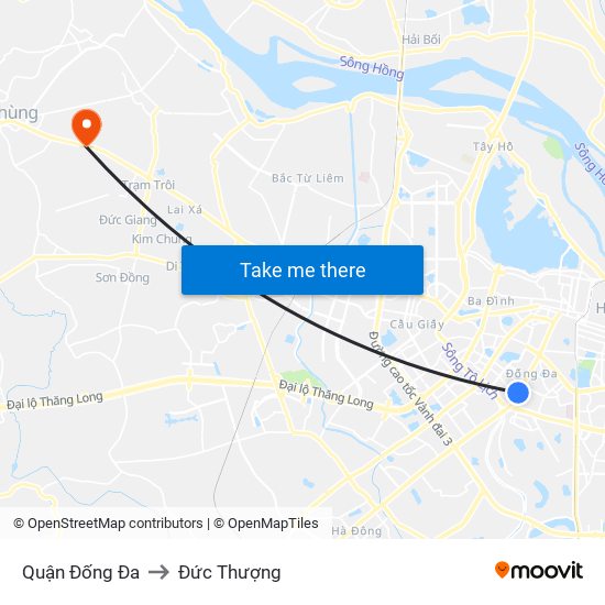 Quận Đống Đa to Đức Thượng map