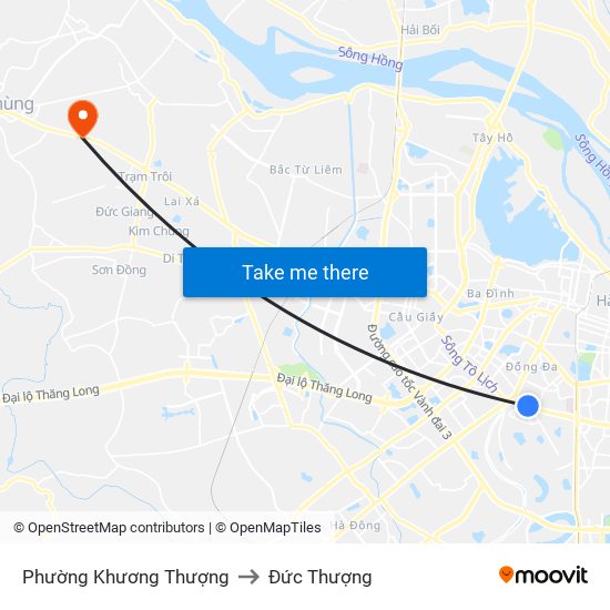 Phường Khương Thượng to Đức Thượng map