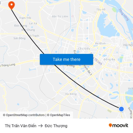 Thị Trấn Văn Điển to Đức Thượng map