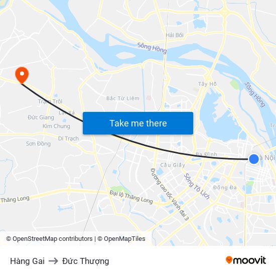 Hàng Gai to Đức Thượng map