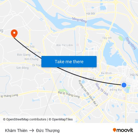 Khâm Thiên to Đức Thượng map