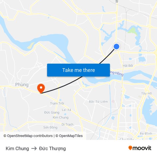 Kim Chung to Đức Thượng map