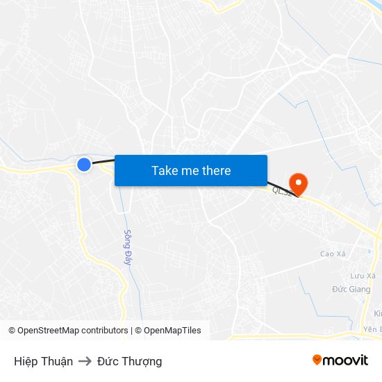 Hiệp Thuận to Đức Thượng map