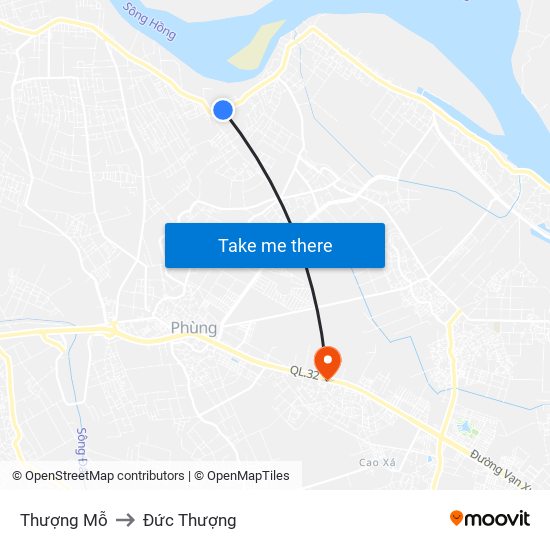 Thượng Mỗ to Đức Thượng map