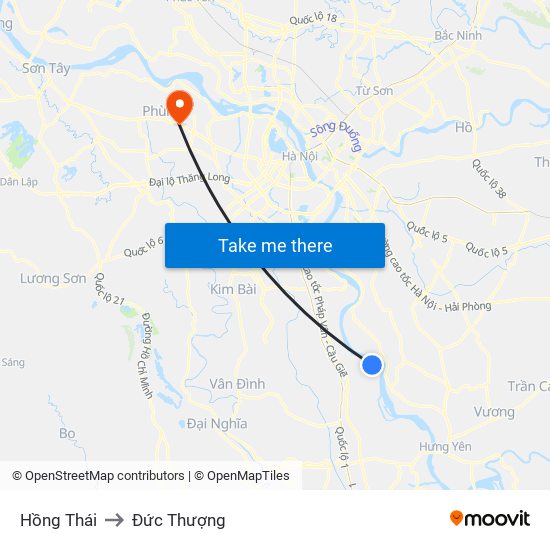 Hồng Thái to Đức Thượng map