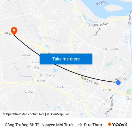 Cổng Trường Đh Tài Nguyên Môi Trường to Đức Thượng map