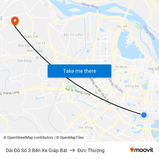 Dải Đỗ Số 3 Bến Xe Giáp Bát to Đức Thượng map