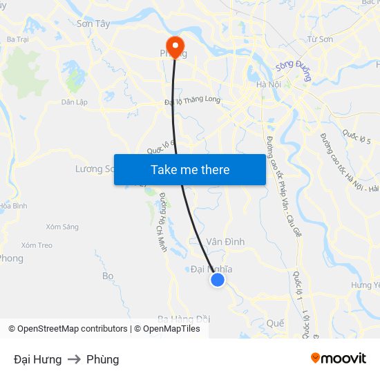 Đại Hưng to Phùng map