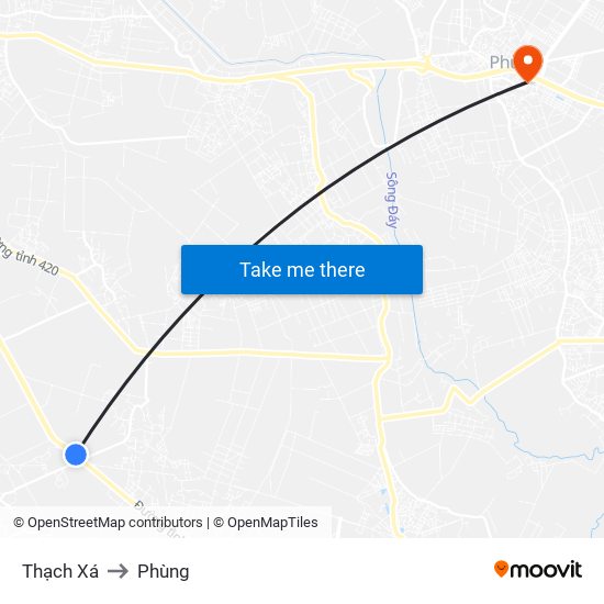 Thạch Xá to Phùng map