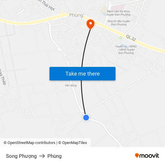 Song Phượng to Phùng map