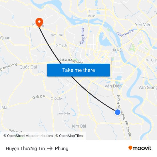 Huyện Thường Tín to Phùng map