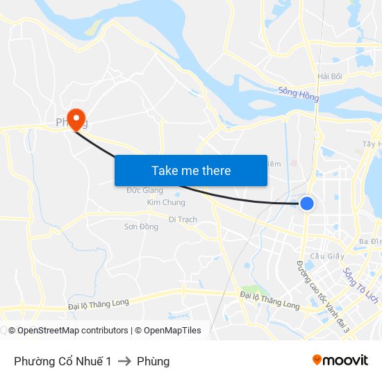 Phường Cổ Nhuế 1 to Phùng map