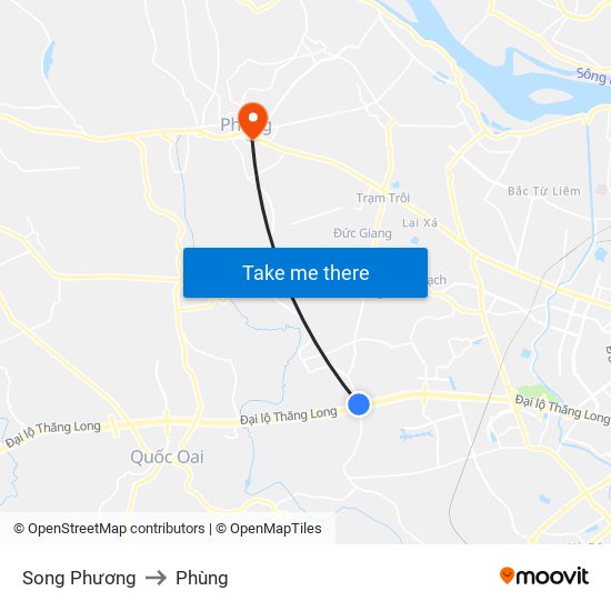 Song Phương to Phùng map