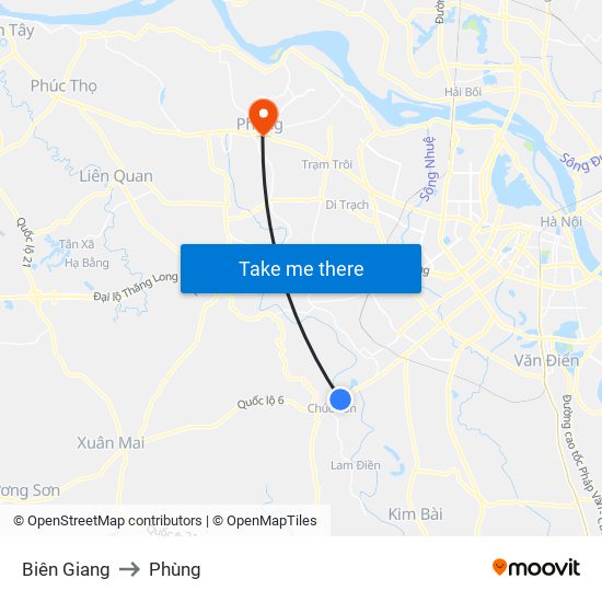 Biên Giang to Phùng map