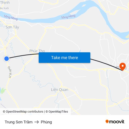 Trung Sơn Trầm to Phùng map