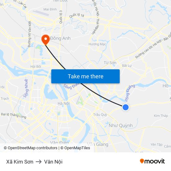 Xã Kim Sơn to Vân Nội map