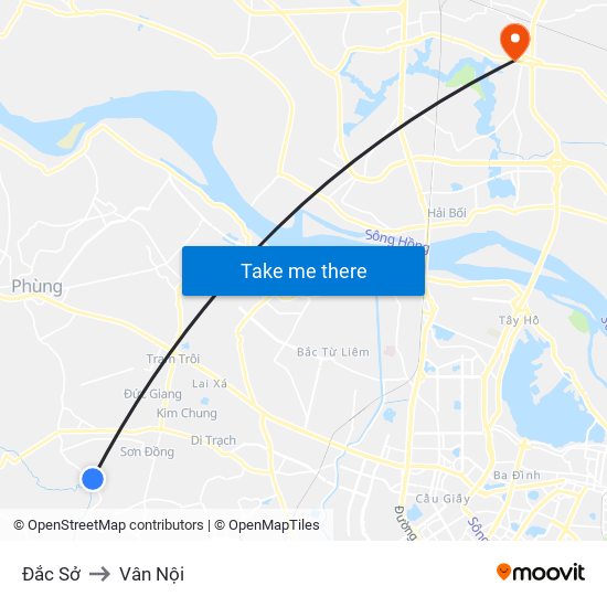 Đắc Sở to Vân Nội map