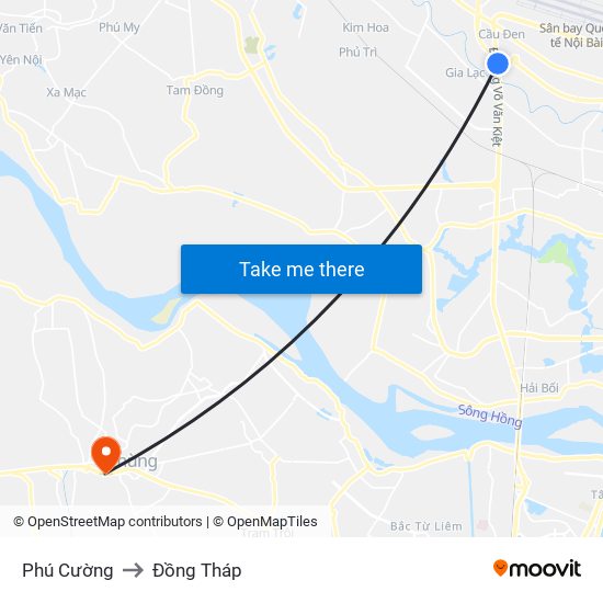 Phú Cường to Đồng Tháp map