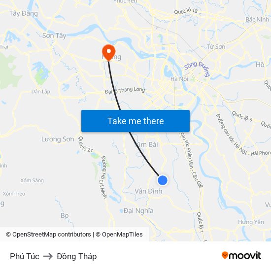 Phú Túc to Đồng Tháp map
