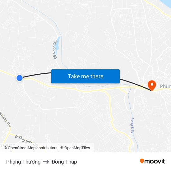 Phụng Thượng to Đồng Tháp map