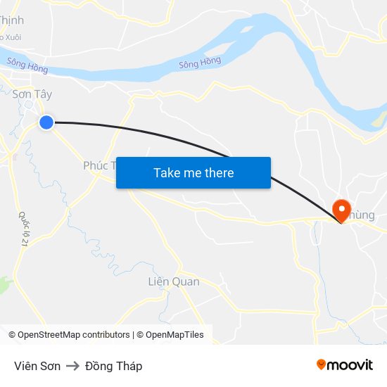 Viên Sơn to Đồng Tháp map