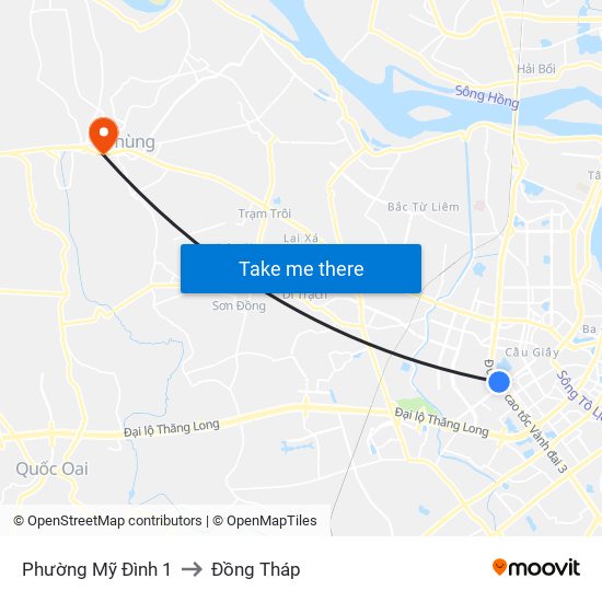 Phường Mỹ Đình 1 to Đồng Tháp map