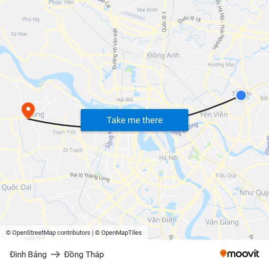 Đình Bảng to Đồng Tháp map