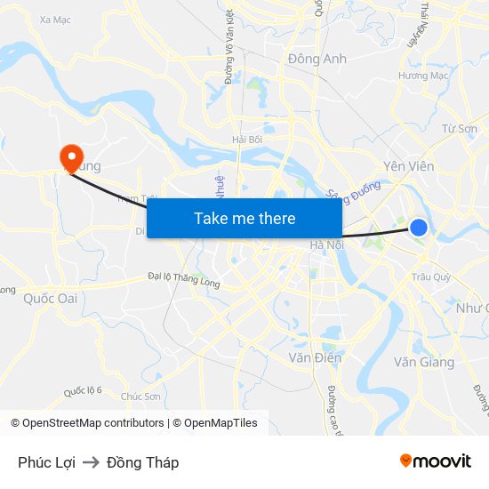 Phúc Lợi to Đồng Tháp map