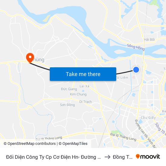 Đối Diện Công Ty Cp Cơ Điện Hn- Đường Đức Thắng to Đồng Tháp map