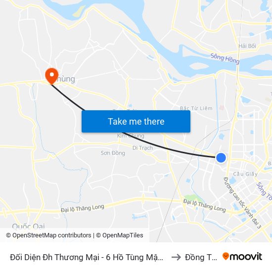 Đối Diện Đh Thương Mại - 6 Hồ Tùng Mậu (Cột Sau) to Đồng Tháp map